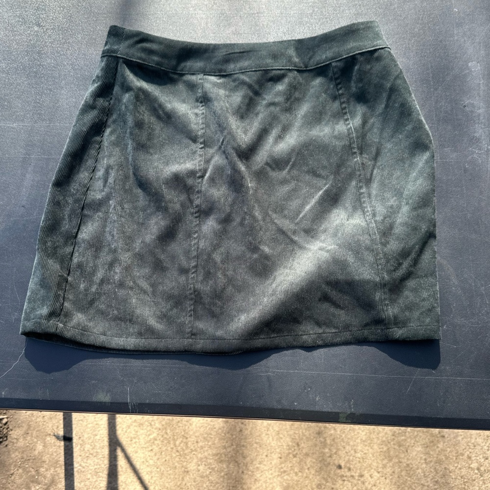 Military Green Corduroy Mini Skirt